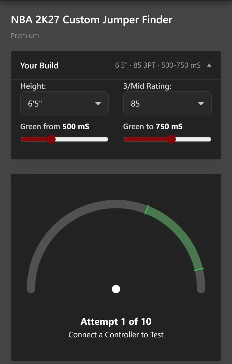 NBA 2k27 Premium Custom Jumpshot Recommender