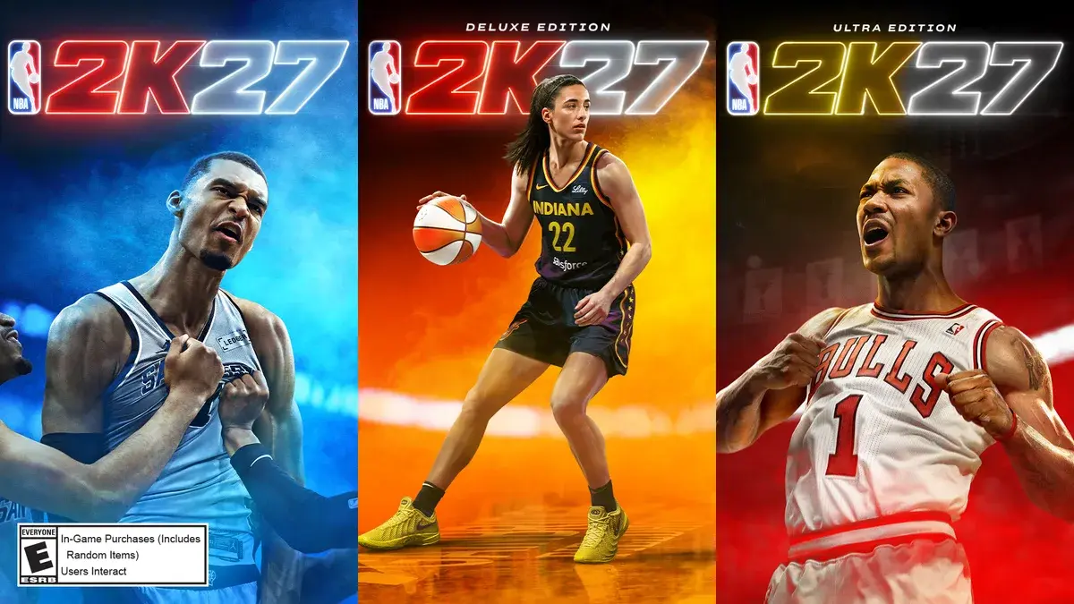 NBA 2K27 covers: Victor Wembanyama on the Standard Edition, Caitlin Clark on the Deluxe Edition and Derrick Rose on the Ultra Edition