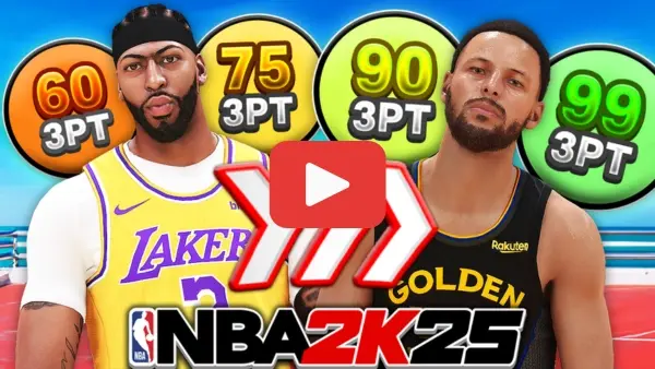 NBA 2K25 Make Percentages for Every 3PT Rating