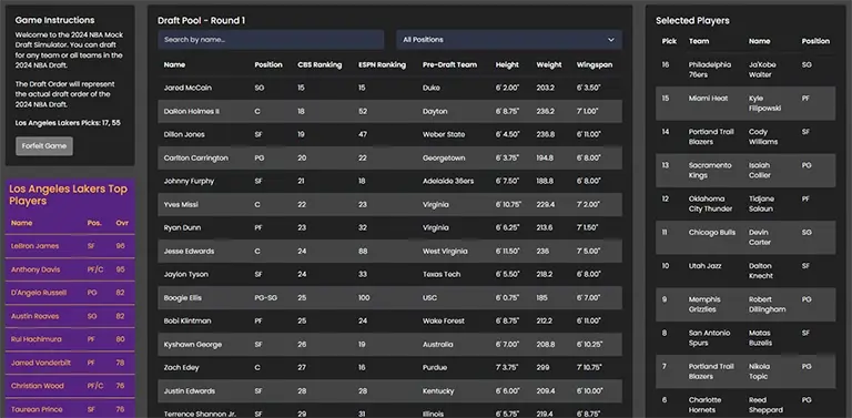 NBA Mock Draft Simulator