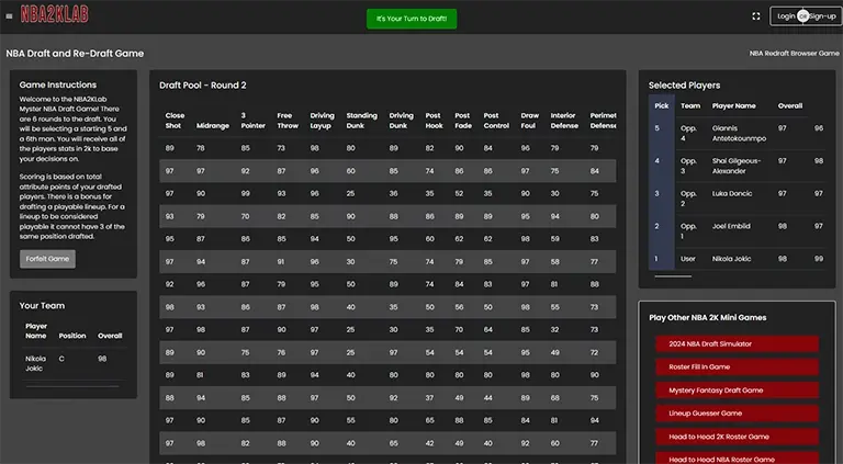 NBA Fantasy Draft Simulator