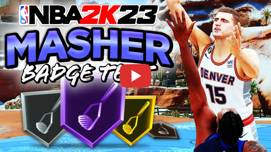 Thumbnail for Masher - 2k23 badge test on the NBA2KLab YouTube Channel